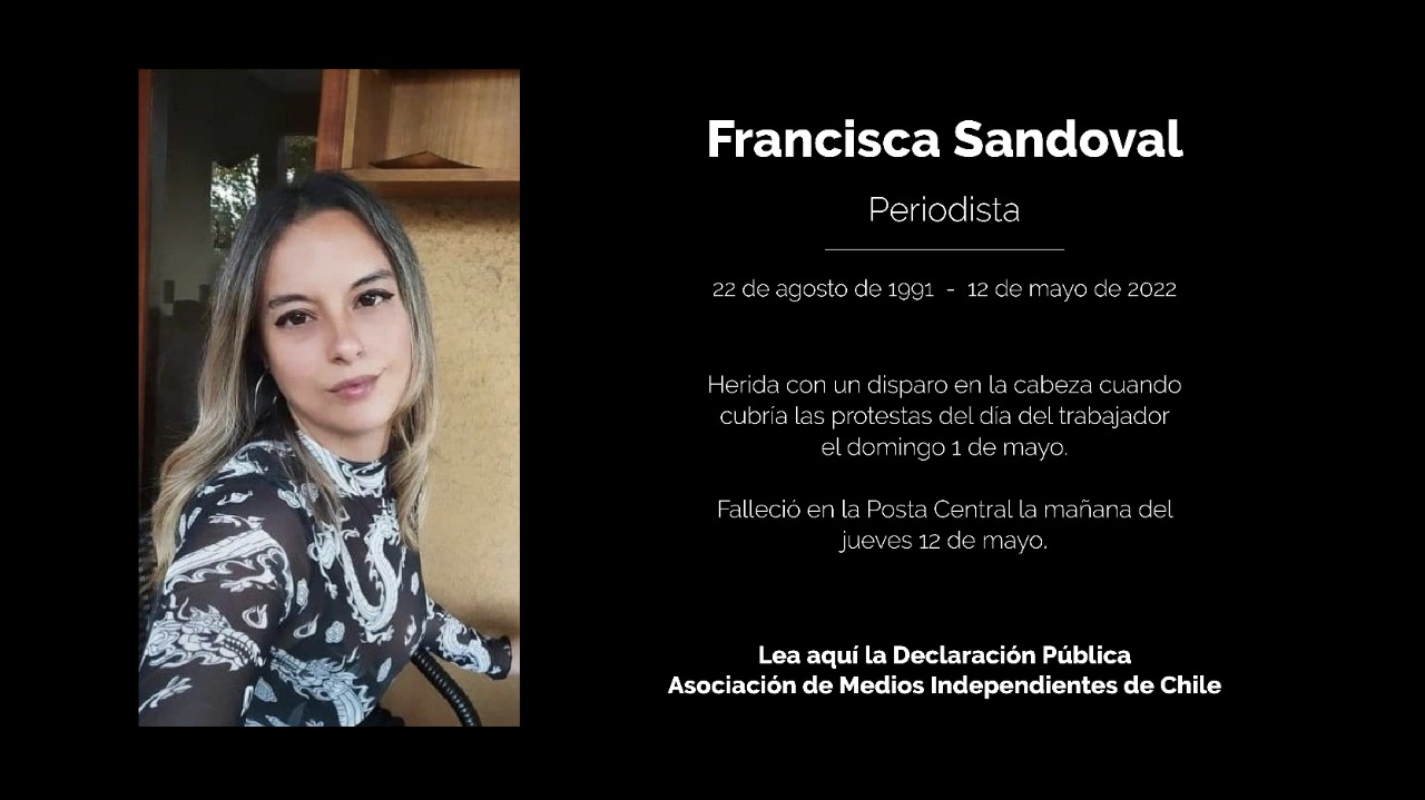 Asociación de Medios Independientes por asesinato de Francisca Sandoval: «Una medida concreta y señal mínima de corto plazo es la salida del general director de Carabineros, Ricardo Yáñez»