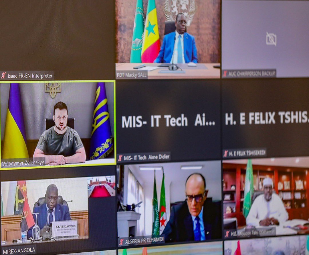 Reportan que solo cuatro jefes de Estado de la Unión Africana asistieron a sesión virtual con Zelenski