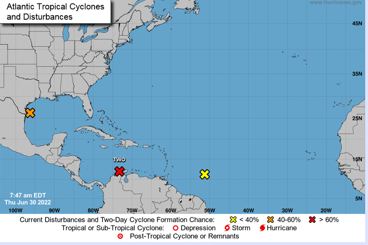 El sistema atmosférico en el Caribe se convertiría en una tormenta tropical