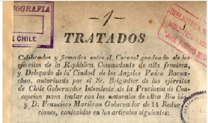 El tratado de Tapihue señalado en la cuenta pública presidencial este 1° de junio