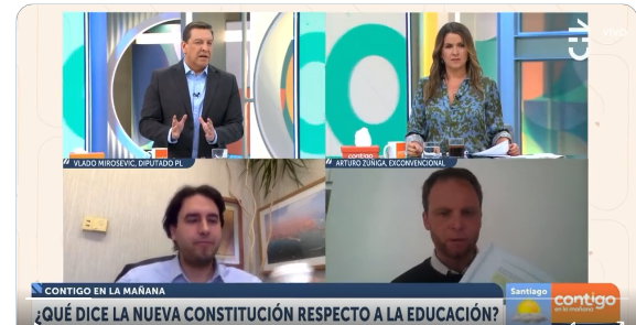 «¿Usted distingue la diferencia entre educación y enseñanza?»: JC Rodríguez frena en vivo a  Arturo Zúñiga (UDI) por fake news sobre la nueva Constitución