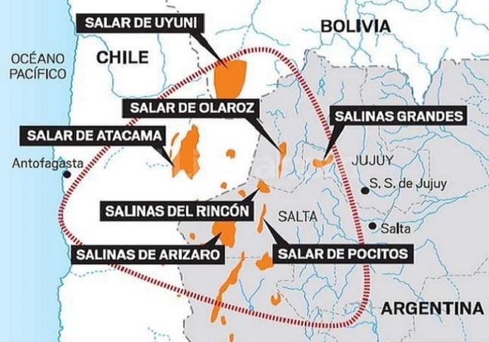 Extractivismo al acecho: Estados Unidos identifica más de 50 millones de toneladas de litio en triple frontera Chile, Bolivia y Argentina