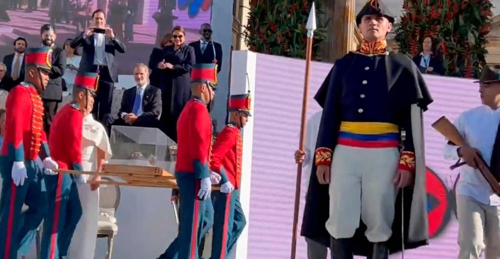 What was not said about the gestures of the King of Spain when he was ‘face to face’ before Bolívar’s sword in Colombia