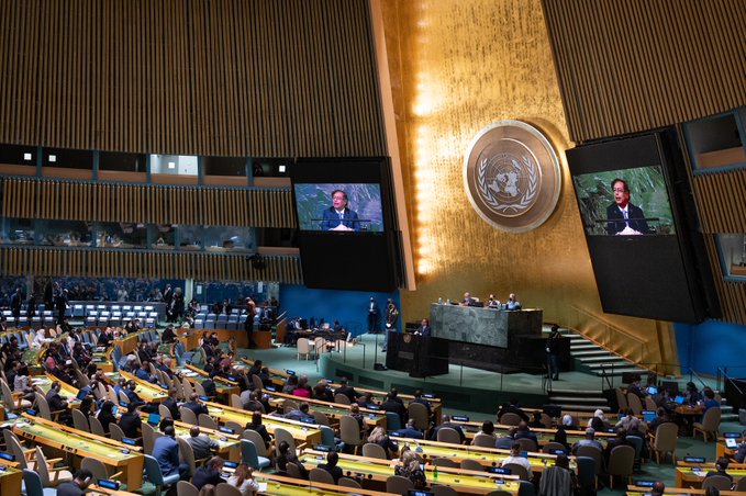 What did Petro say in his first speech as President of Colombia at the UN General Assembly?