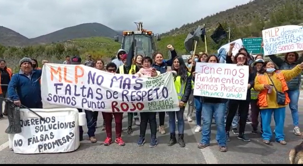 Continúa movilización en Tahuinco por rotura de concentraducto en Minera Los Pelambres
