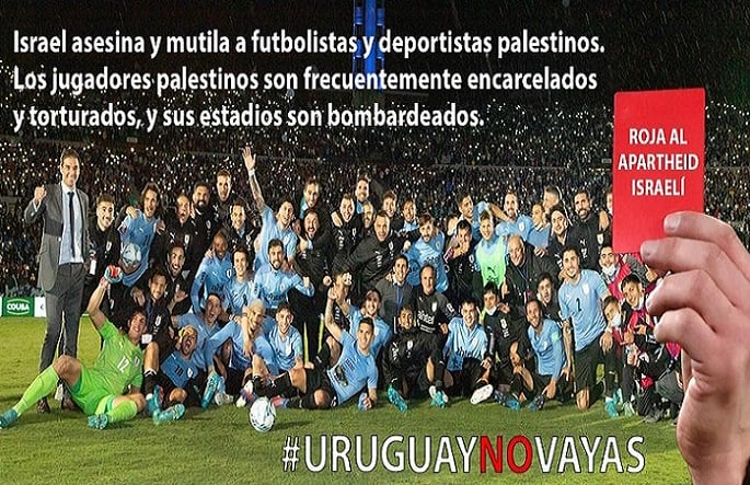 Selección de fútbol uruguaya no irá a Israel en repudio a Apartheid y crímenes contra Palestina