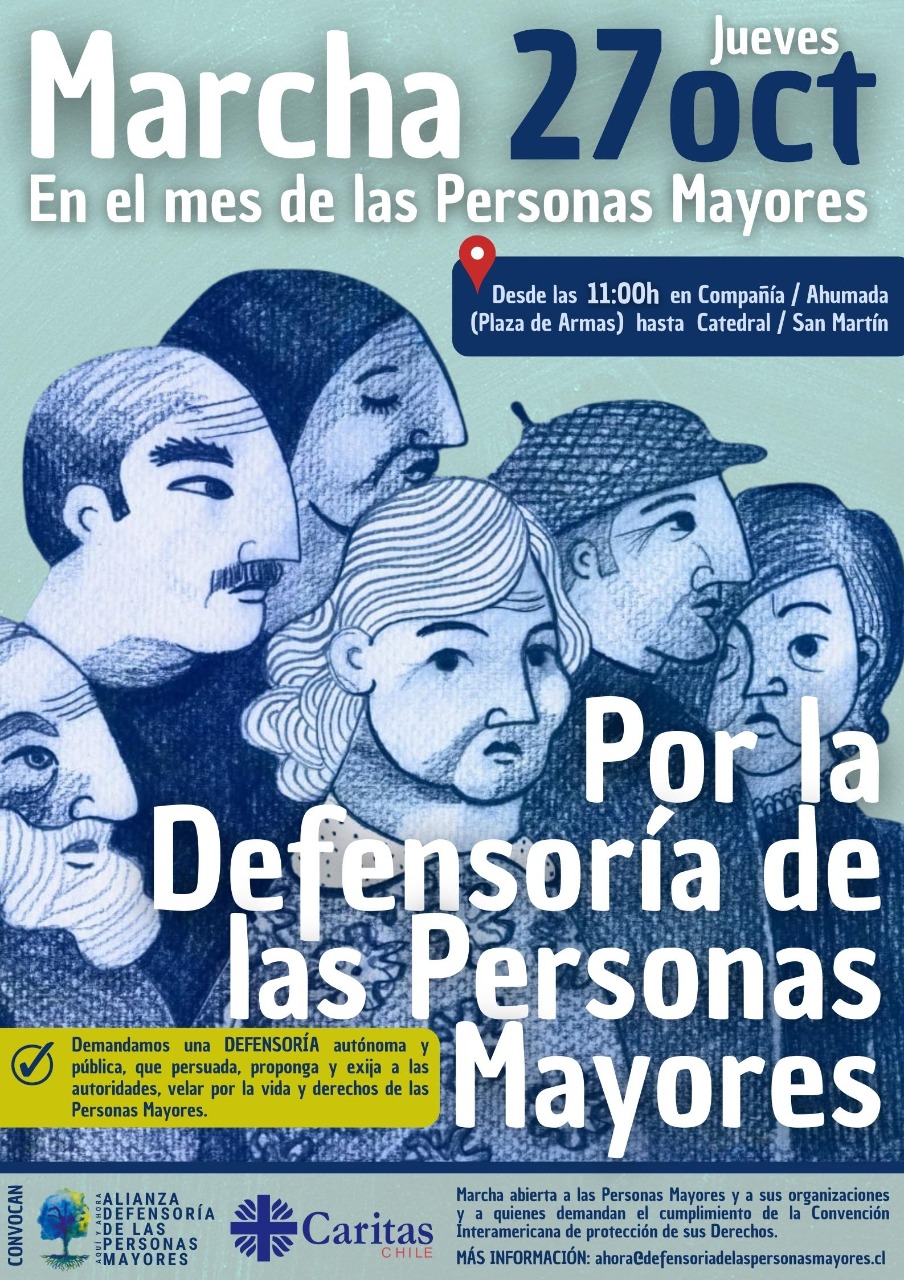 Organizaciones sociales convocan a marcha en Santiago por la creación de la Defensoría de las Personas Mayores