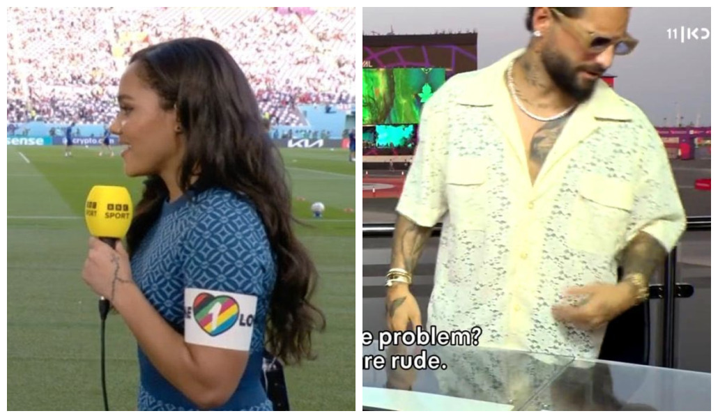 Valiente Alex Scott: Mientras Maluma calla, periodista desafía a la FIFA en Qatar utilizando brazalete en apoyo a la comunidad LGBTQ+