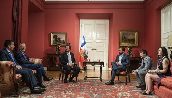 Presidente de la República Gabriel Boric recibe a representantes de Enel