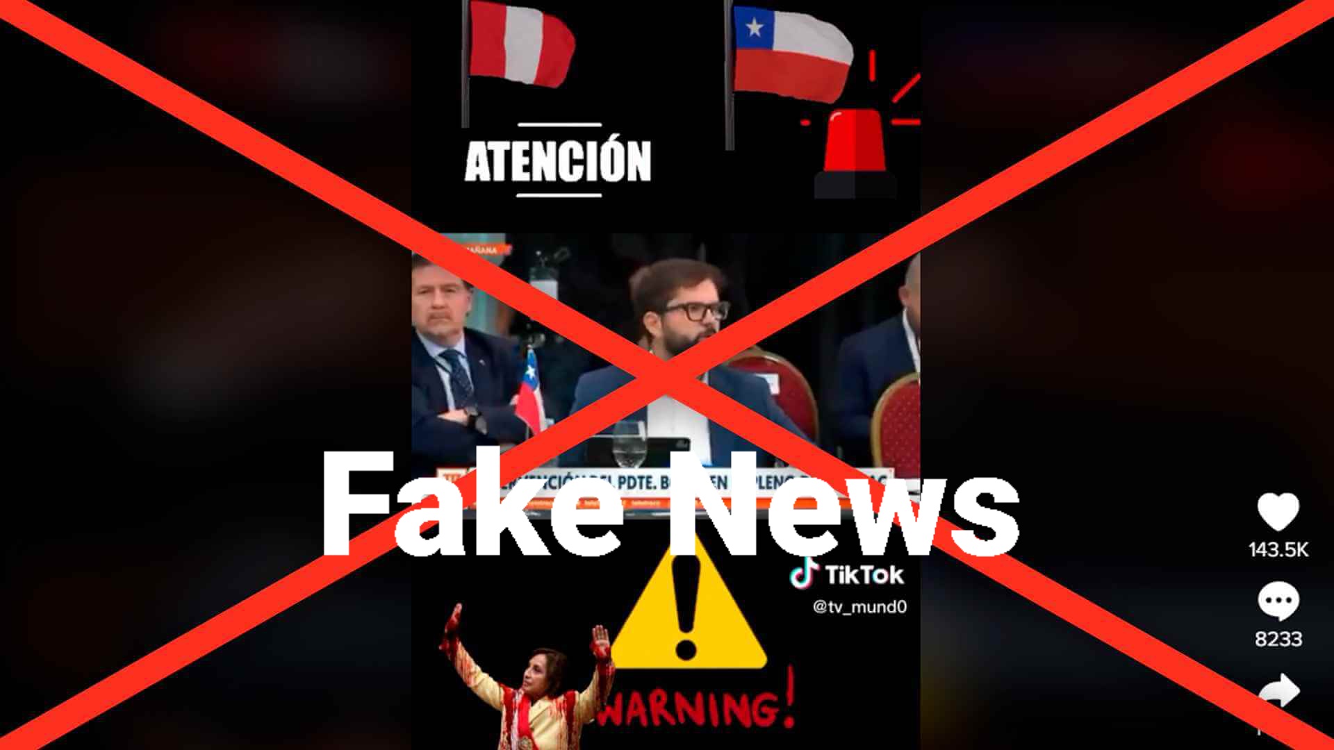 Fake News: Desmienten video viralizado en TikTok que alerta sobre ultimátum de Boric a Boluarte y ejercicios militares de aviones chilenos en frontera con Perú
