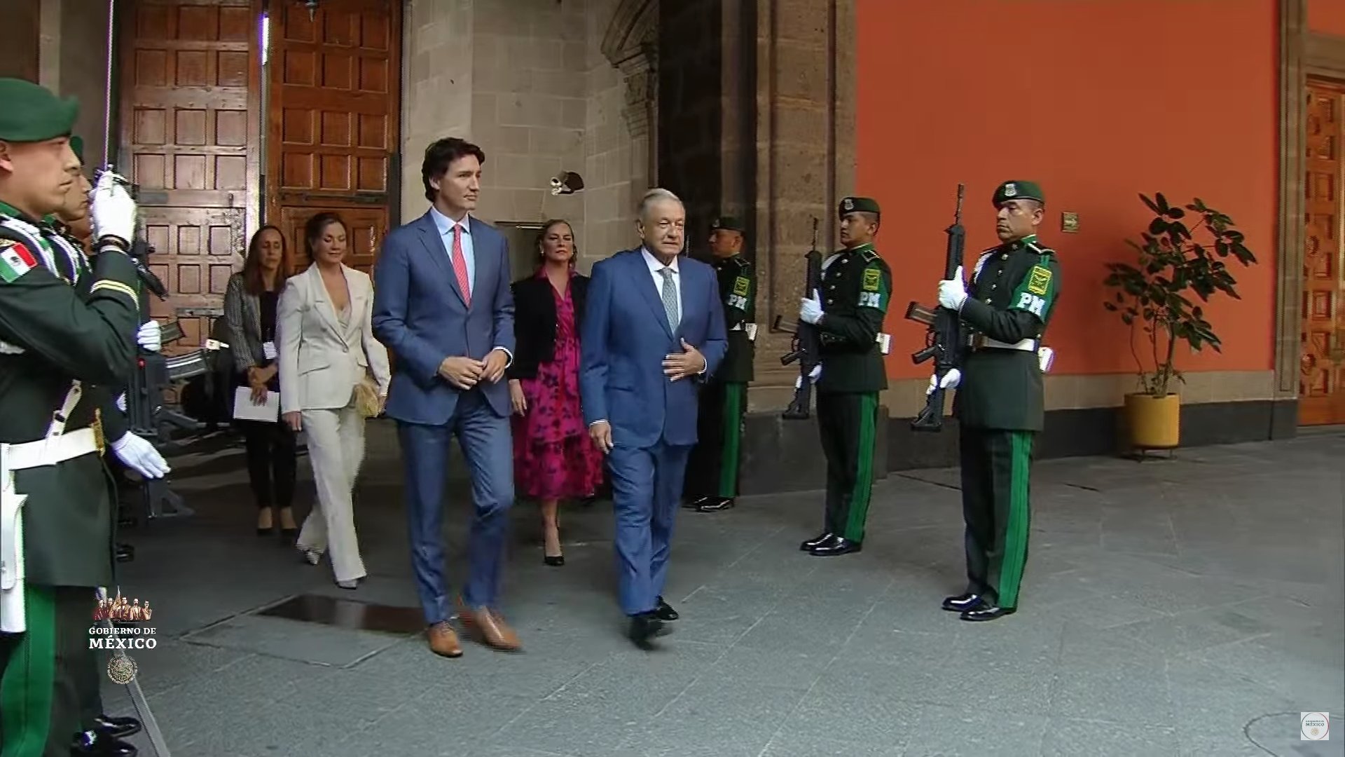 AMLO recibe al primer ministro de Canadá en Palacio Nacional