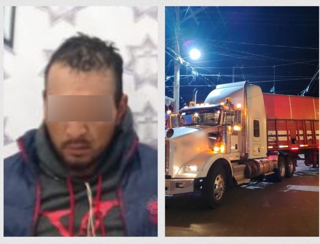 Detienen a hombre en posesión de tractocamión robado