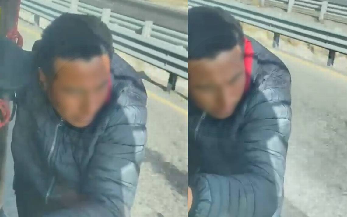 Como lo vio en «Rápido y Furioso»: Trailero lleva colgado a un hombre en la autopista Puebla-Córdoba