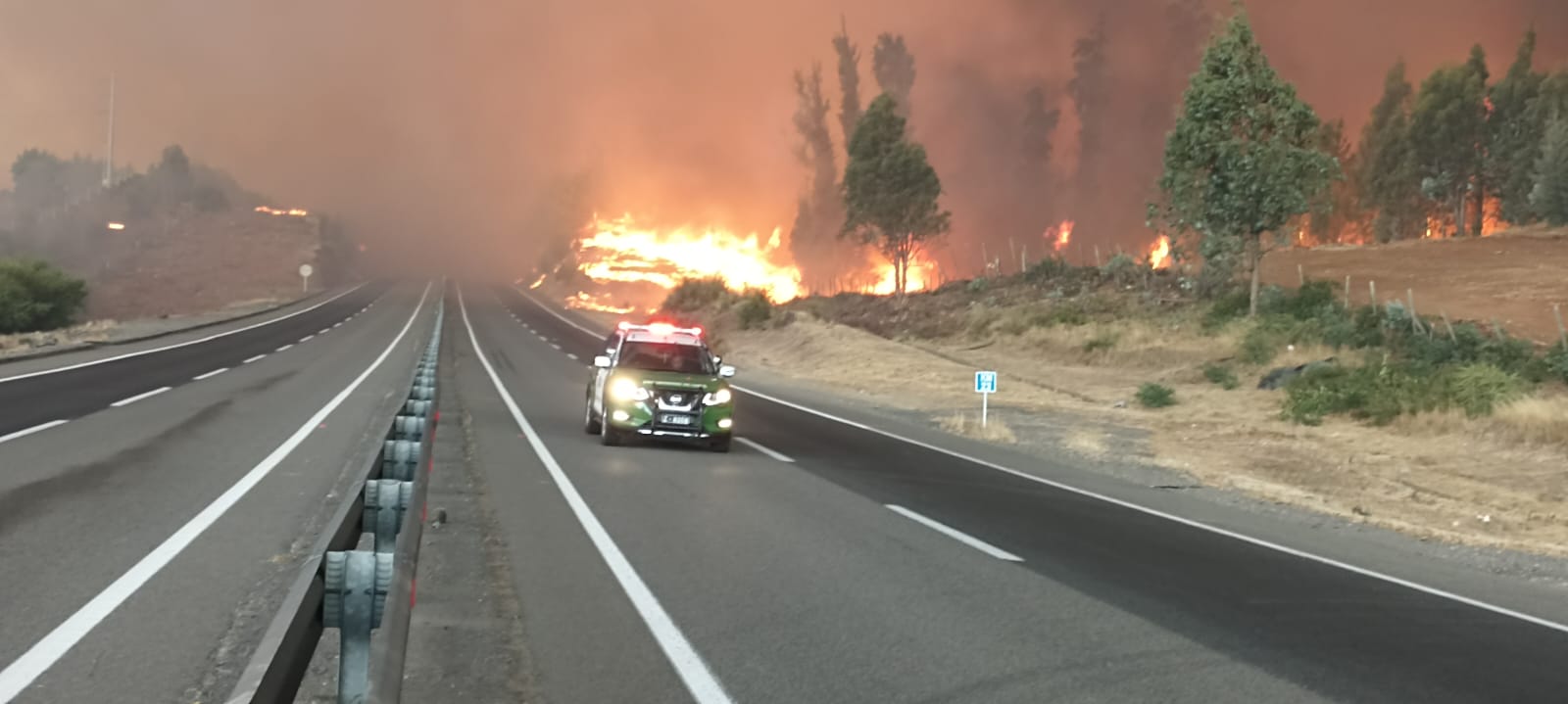 Región de Ñuble en emergencia por incendios forestales que afectan Coelemu, Quillón y Quirihue