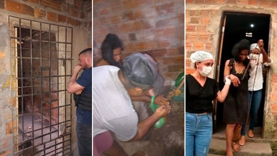 (Video, fotos) Policía brasileña rescata a una mujer que llevaba 20 años enjaulada por su madre