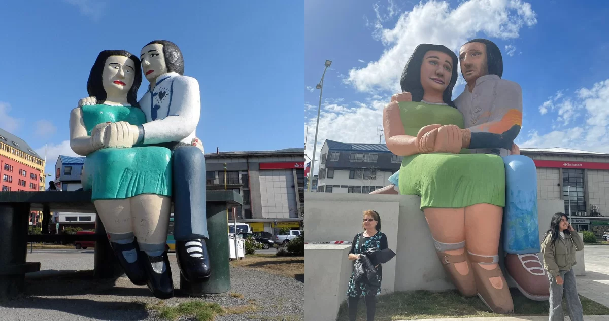 ¿Mejor o peor? Restauración de la estatua de los enamorados en Puerto Montt enciende la polémica en redes sociales