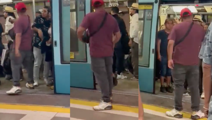(Impactante video) Terror en el Metro de Santiago: Hombre amenaza a pasajeros con arma de fuego