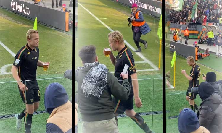 Salió de la cancha, fue por una cerveza y la hinchada le dio una ovación