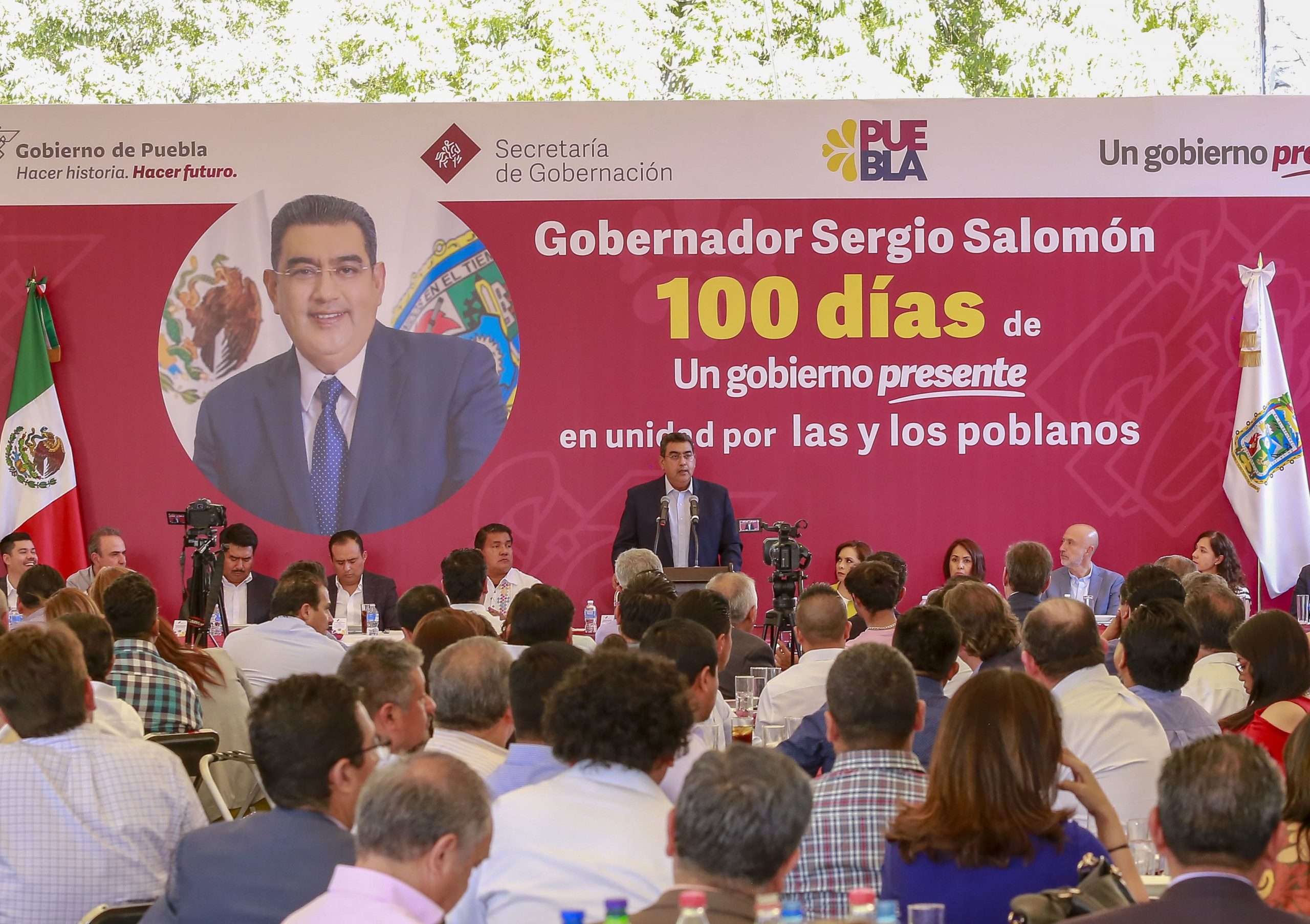 Celebra Céspedes 100 días de gobierno y exhorta a la unidad por Puebla