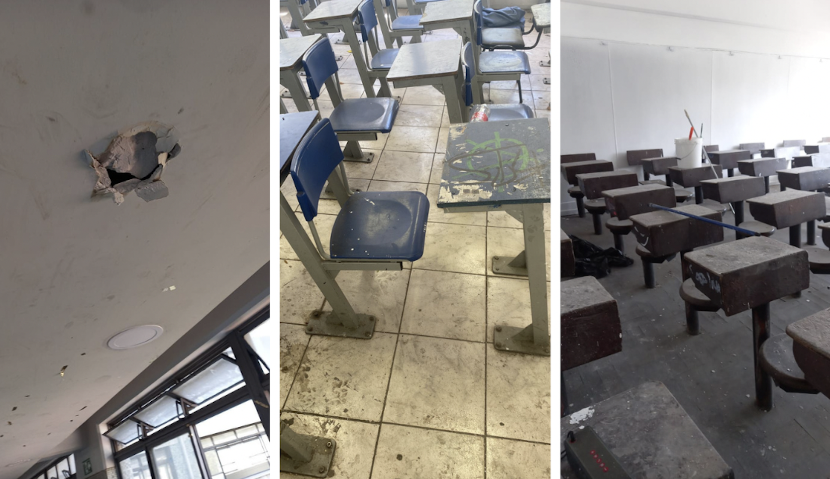 [FOTOS] Apoderados del Instituto Nacional denuncian estado «deplorable» de las salas ad portas del inicio de clases