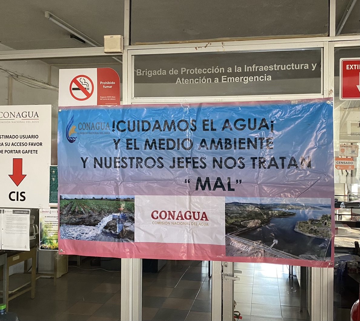 Trabajadores de Conagua Puebla se unen al paro