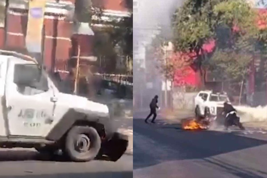 (Video) Estudiante de Liceo Barros Borgoño es atropellado por carro blindado de Carabineros