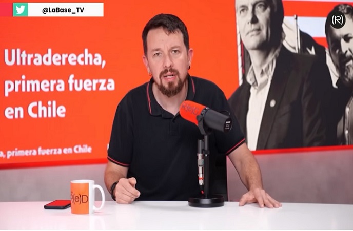 Ex vicepresidente de España, Pablo Iglesias, analiza el avance de la ultraderecha en Chile