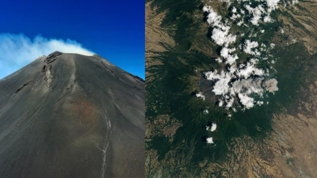 La NASA toma estas increíbles fotos satelitales del volcán Popocatépetl desde el espacio (FOTOS)