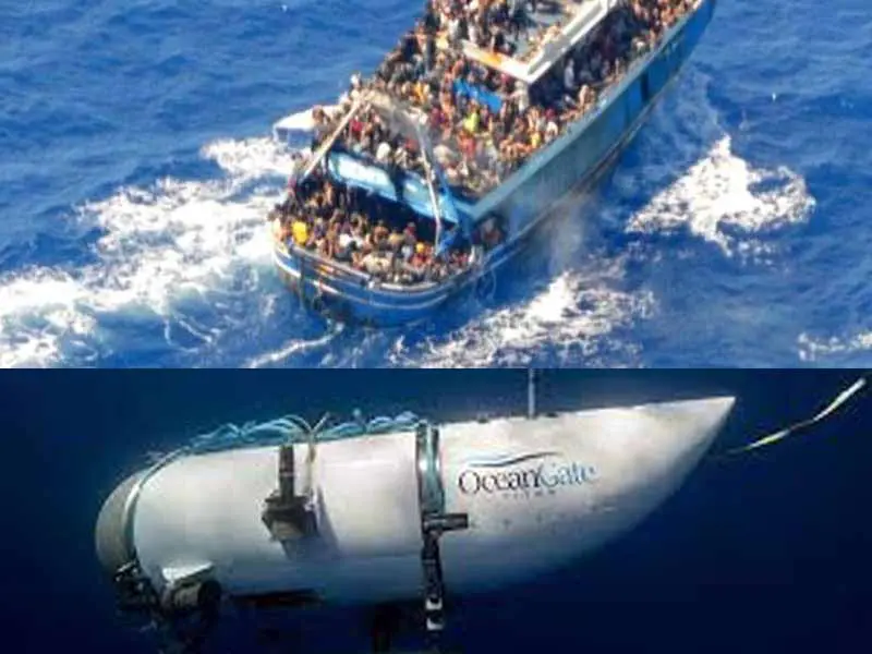 Tragedia del submarino Titán vs naufragio en costas griegas: Espectacular despliegue para hallar a 5 desaparecidos en viaje exclusivo, frente a abandono en el mar de 500 migrantes