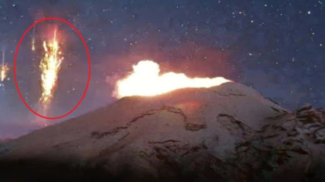 Captan extrañas ráfagas de luz sobre el volcán Popocatépetl (FOTOS y VIDEO)