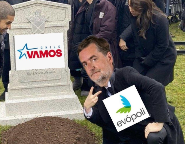 Undurraga se ríe de meme «enterrando» a Chile Vamos y desea «pronta recuperación» a De La Carrera:  «Es la única foto que tengo con dos brazos y 10 dedos»