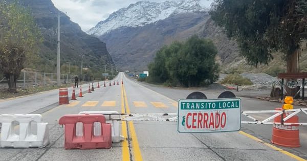 Cierran paso fronterizo Los Libertadores por nuevo sistema frontal