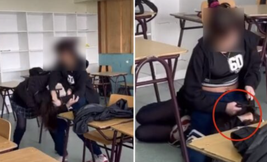 Estudiante golpea brutalmente a compañera de curso y termina cortándole el pelo (video)