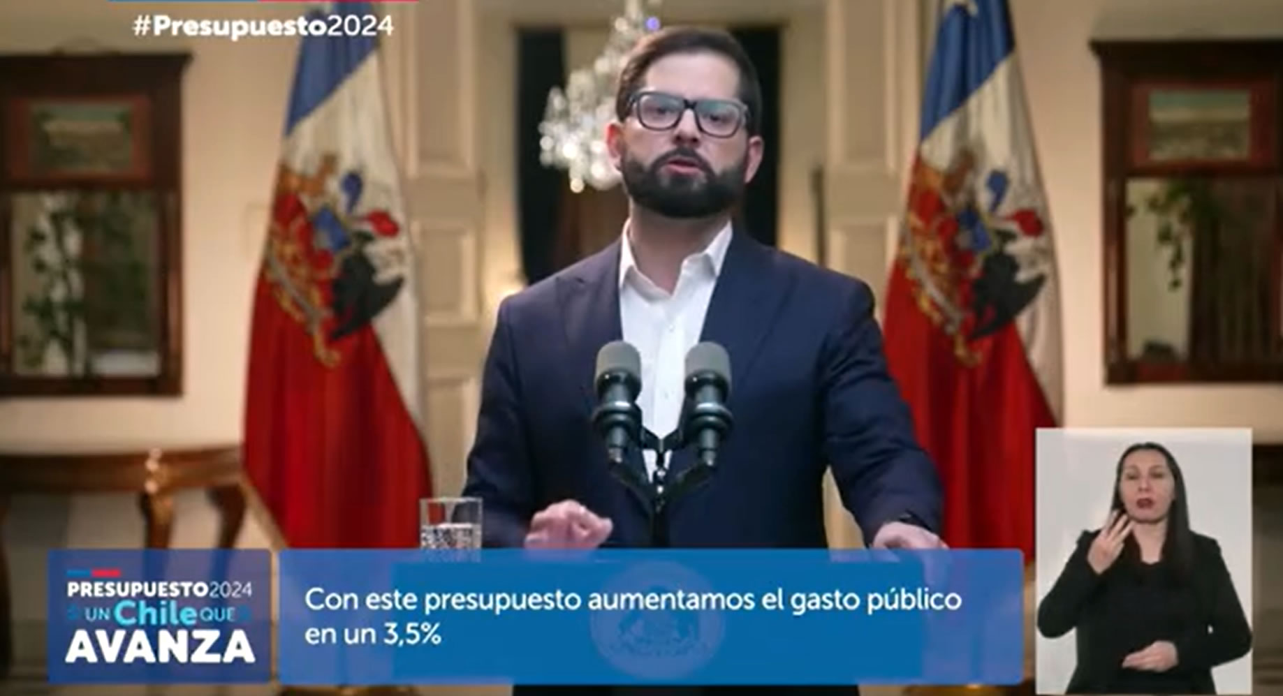 Presidente Boric dio a conocer proyecto de Ley de Presupuesto 2024: Gasto público aumenta un 3,5%