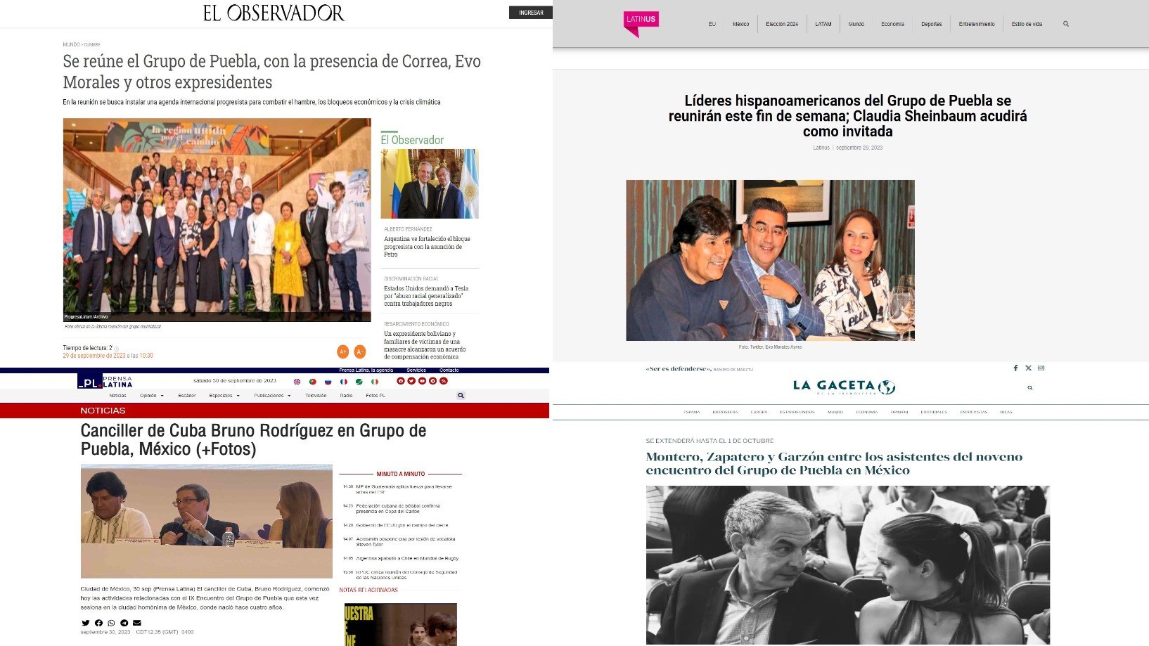 IX Encuentro del Grupo de Puebla repercute en prensa iberoamericana