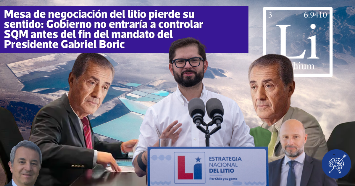 Mesa de negociación con SQM pierde su sentido: Gobierno no entraría a controlar el litio antes del fin del mandato del Presidente Gabriel Boric