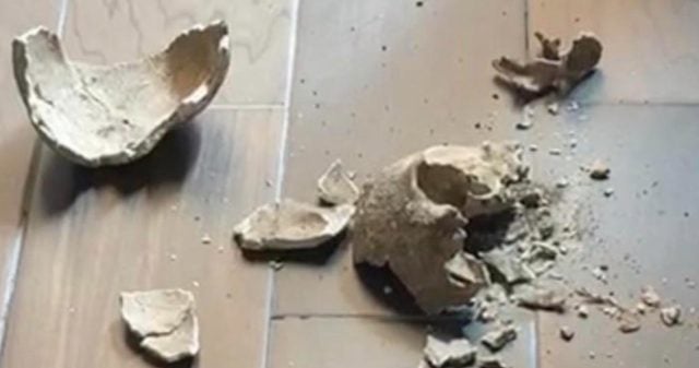 Destrozan vestigio arqueológico hallado en San Andrés Cholula