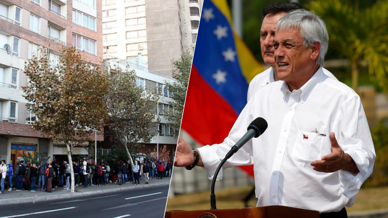 Filas kilométricas y gente durmiendo en carpas: El día en que Piñera hizo colapsar los consulados de Chile en Venezuela con el anuncio de su nueva visa