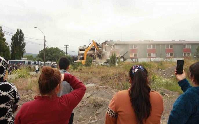 Chiguayante: Cuatro detenidos en desalojo y demolición de viviendas bajo “Ley de Usurpaciones”