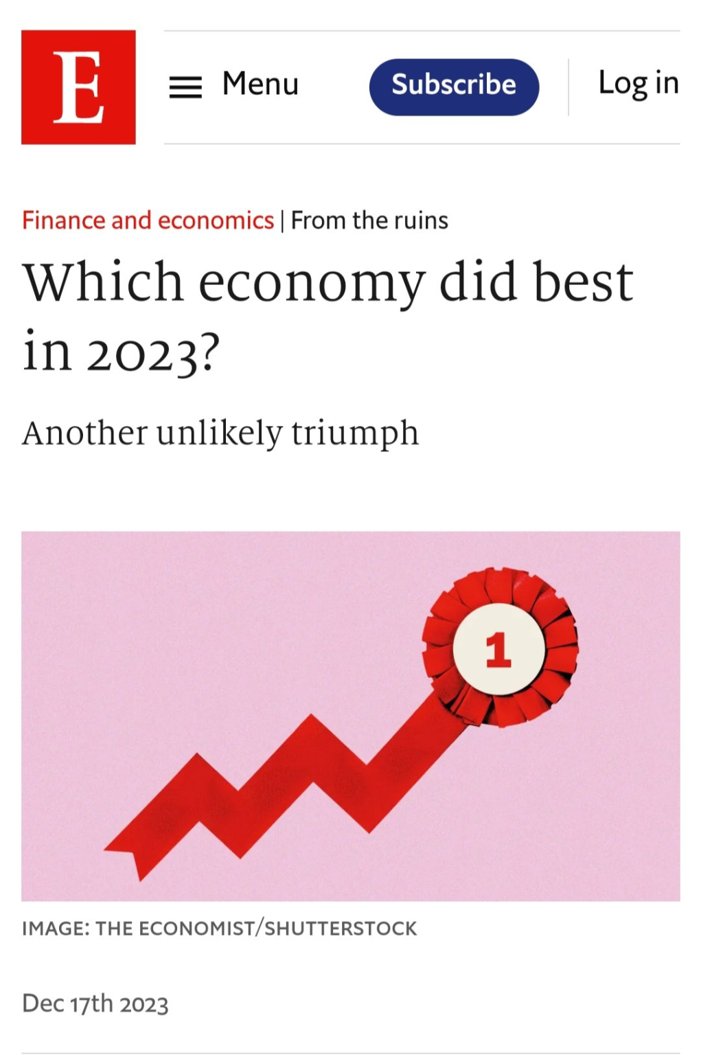 The Economist ubica a Chile en el séptimo lugar mundial de las