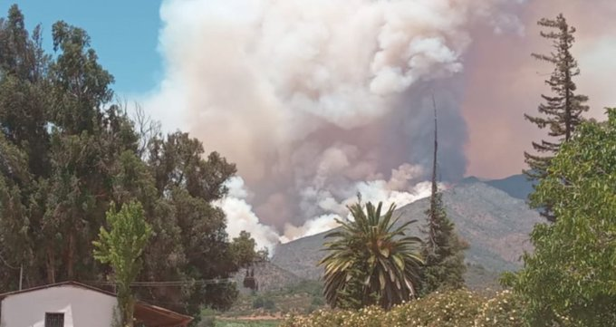Decretan alerta amarilla en Quilpué por voraz incendio: Ha consumido al menos 90 hectáreas