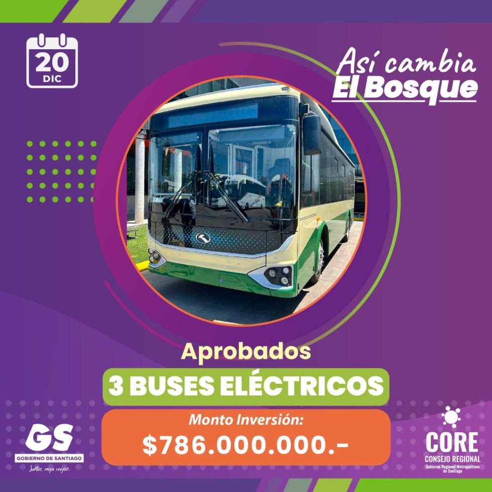 Municipio de El Bosque obtiene aprobación para adquirir 3 buses eléctricos