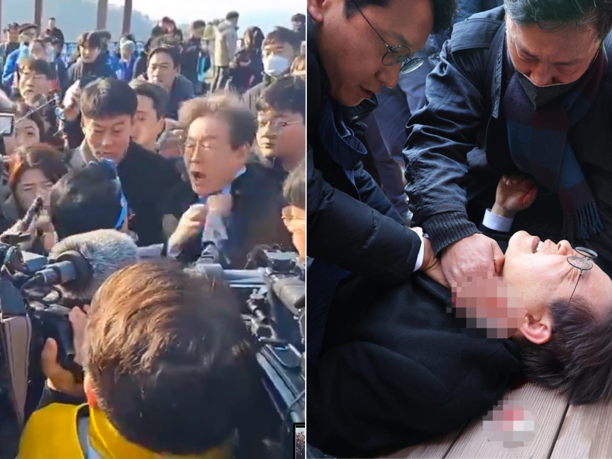 Líder de la oposición de Corea del Sur fue apuñalado en vivo durante un punto de prensa