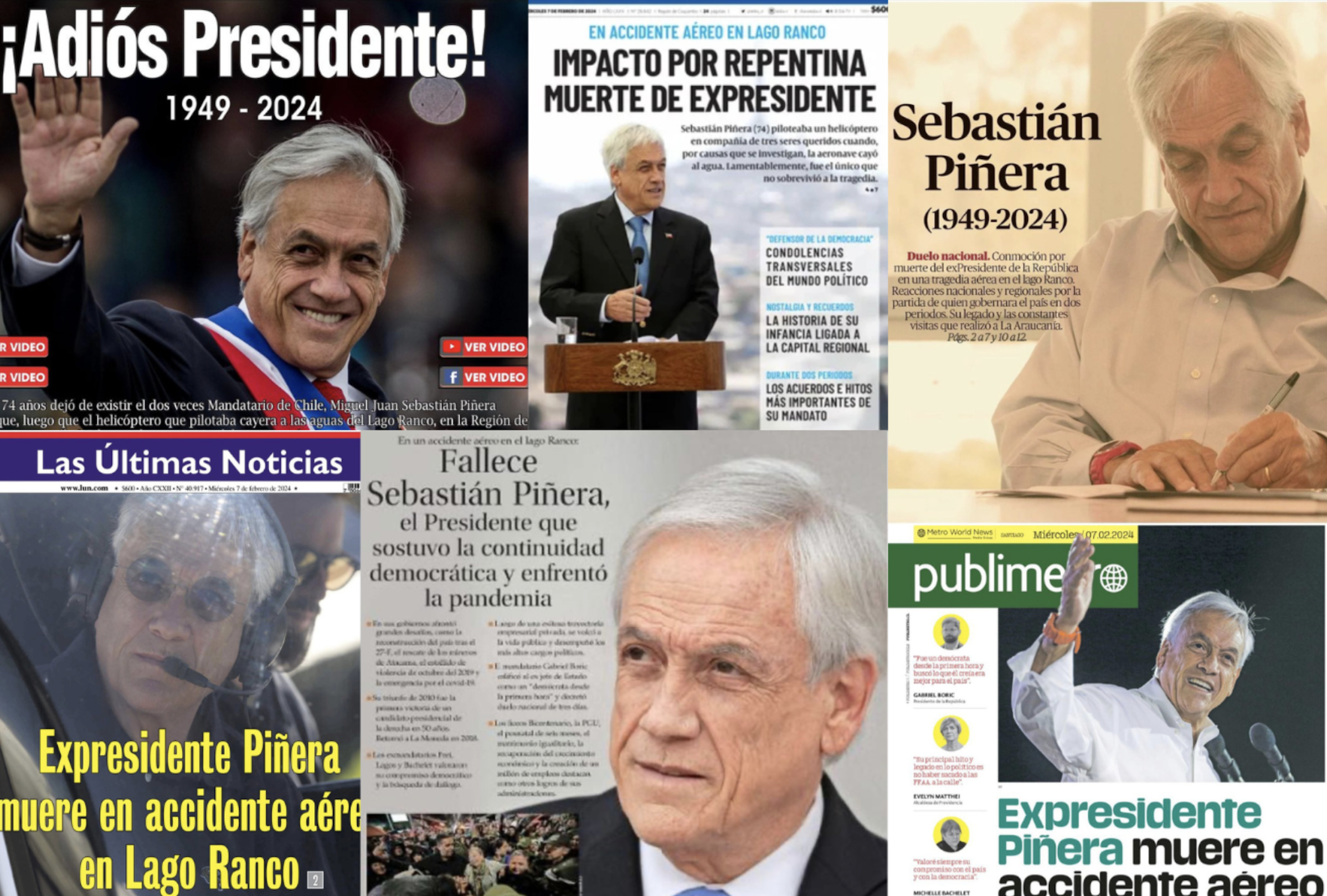 El rostro de Piñera cubre los kioscos: Mira las portadas de los diarios nacionales al día siguiente de la muerte del expresidente