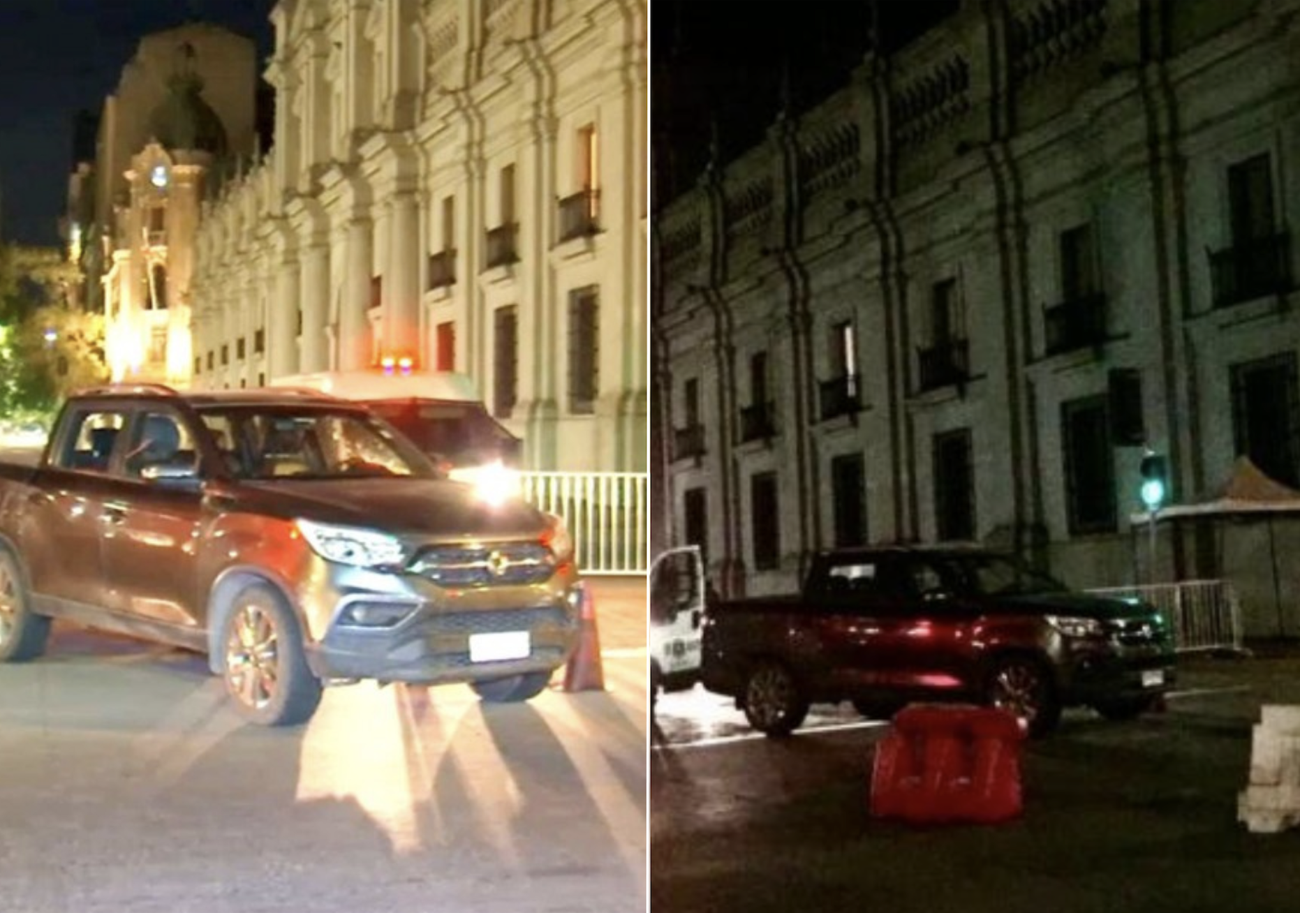 Carabineros disparan a conductora que manejaba contra el tránsito frente al palacio de La Moneda