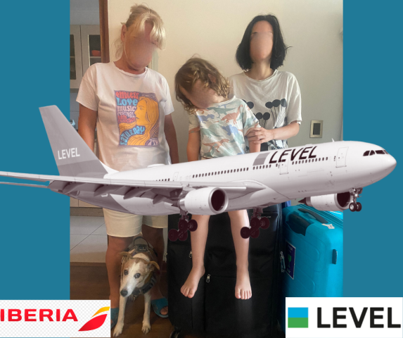 Level empresa  asociada a Iberia quiere dejar sin viajar a familia de refugiados ucranianos y su perrita