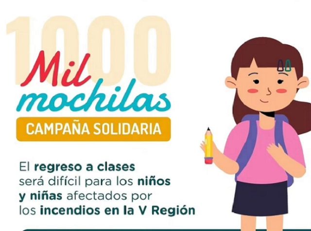 “Mil Mochilas”: La campaña solidaria en apoyo a niñas y niños escolares afectados por incendios