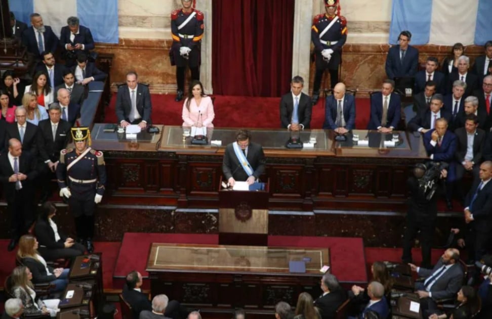 Javier Milei ante la Asamblea Legislativa: “Eliminaremos el financiamiento de los partidos políticos”