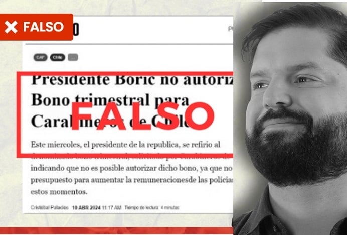 Boric y bono trimestral de Carabineros: La campaña de desinformación orquestada  por cuentas de ultraderecha