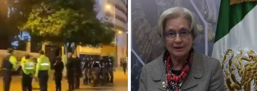 (Video) Policía cerca embajada de México en Ecuador, luego de que Noboa declarara «persona non grata» a embajadora de AMLO